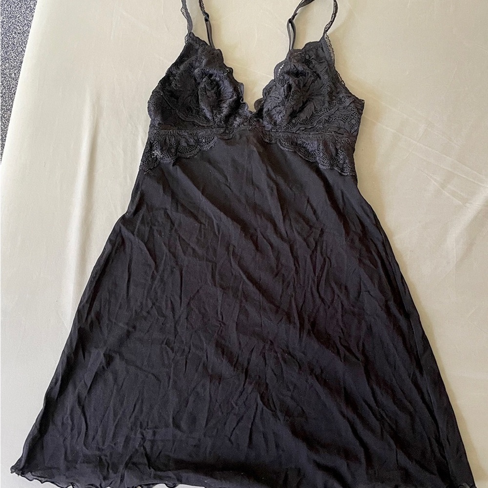 Sheer Black Lace Babydoll nightie by Cosabella.